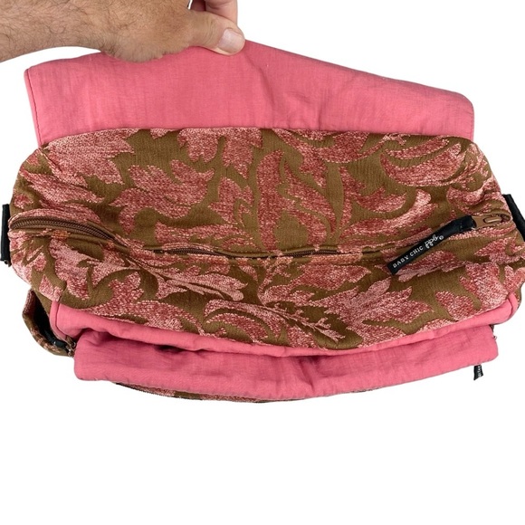 Petunia Pickle Bottom Daiper Bag Backpack Tapestry Velvet Floral Olive Pink - Picture 5 of 13